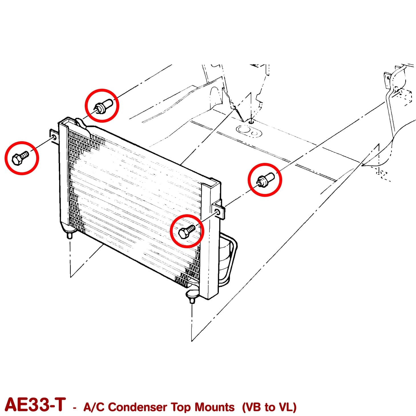 AIR CONDITIONER CONDENSER TOP MOUNTS for VB VC VH VK VL - HOLDCOM AUTO PARTS