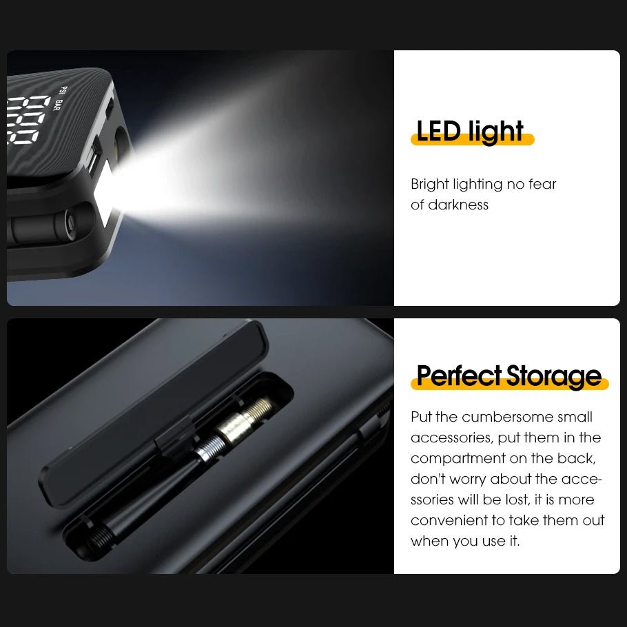 PORTABLE TYRE PUMP and POWER BANK (UNIVERSAL) - HOLDCOM AUTO PARTS