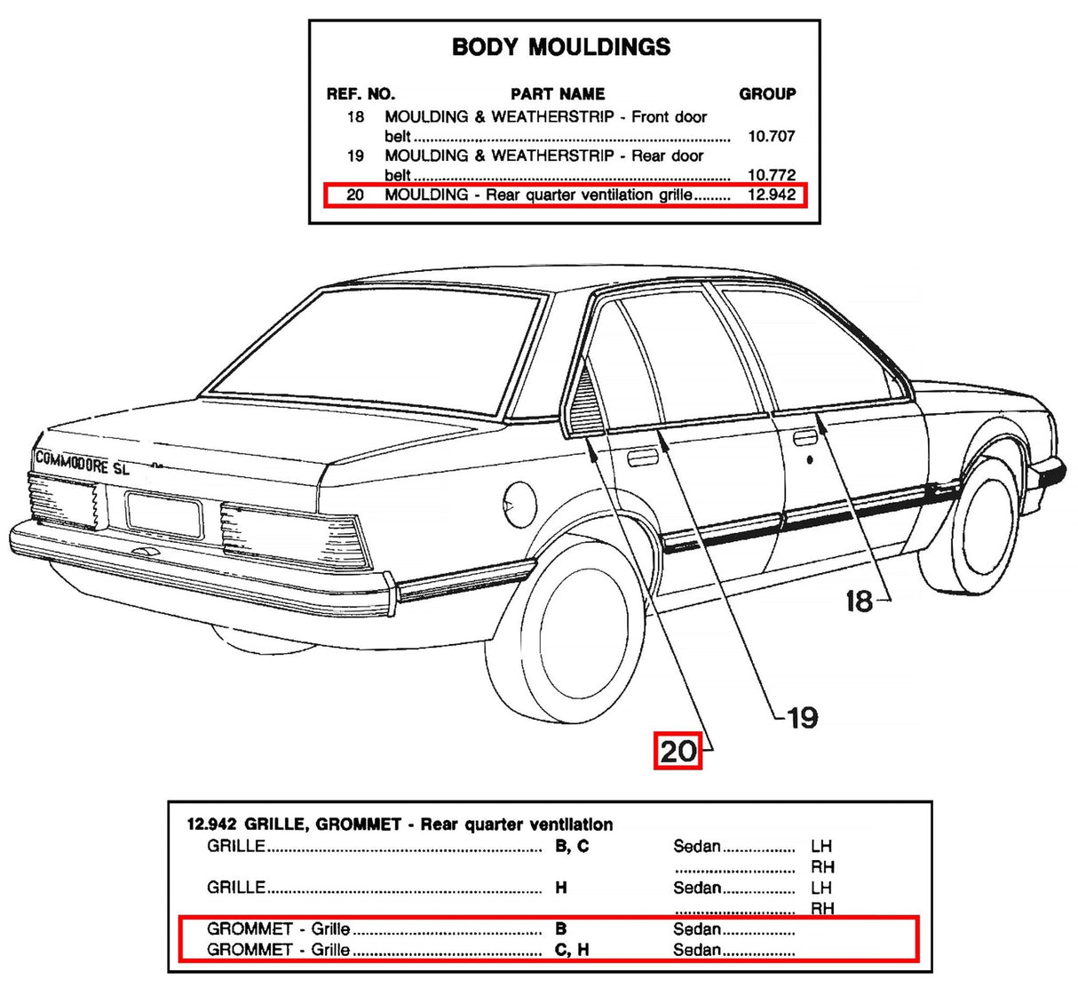 REAR QUARTER VENT PLUGS for VB VC VH - HOLDCOM AUTO PARTS