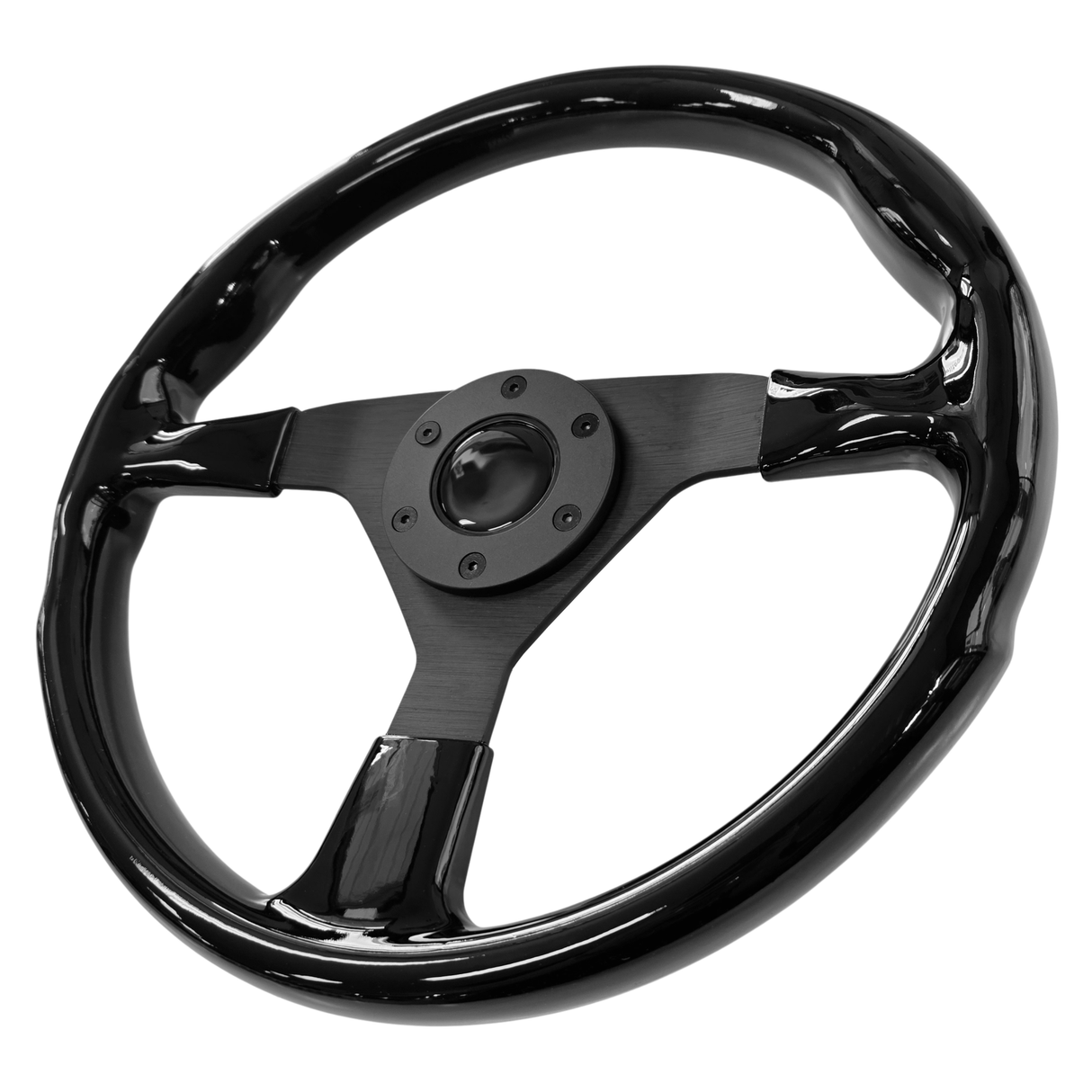 STEERING WHEEL (GLOSS BLACK) - HOLDCOM AUTO PARTS