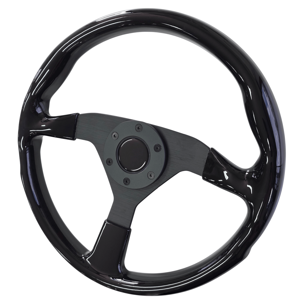 STEERING WHEEL (GLOSS BLACK) - HOLDCOM AUTO PARTS