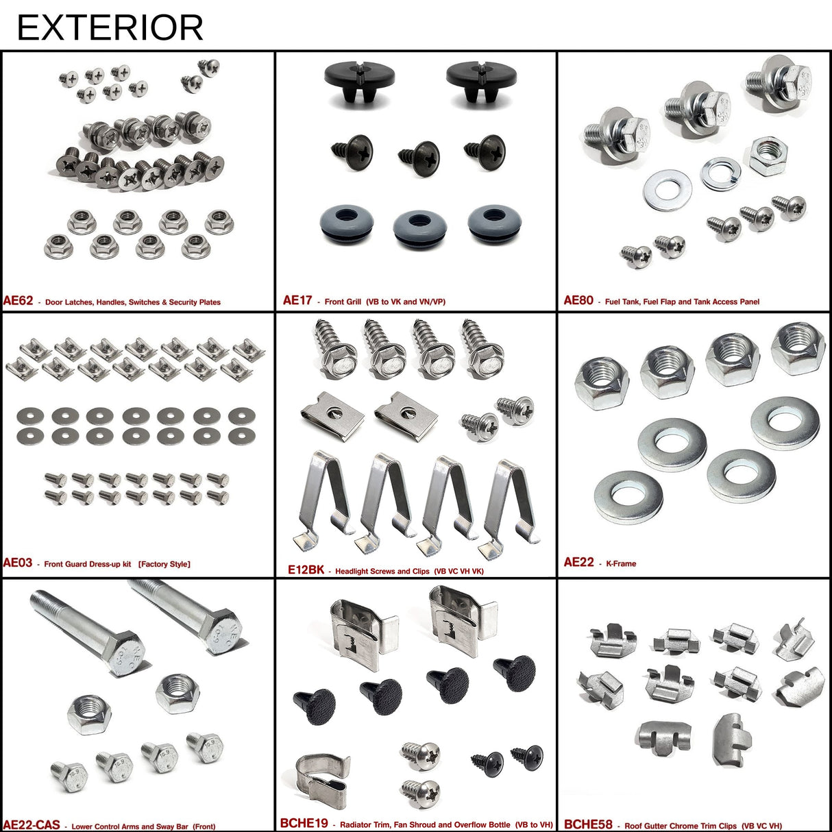 VB VC VH MEGA FASTENER KIT - HOLDCOM AUTO PARTS