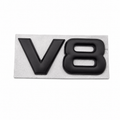 METAL V8 BADGE - MATTE BLACK  (UNIVERSAL)