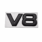 METAL V8 BADGE - MATTE BLACK  (UNIVERSAL)