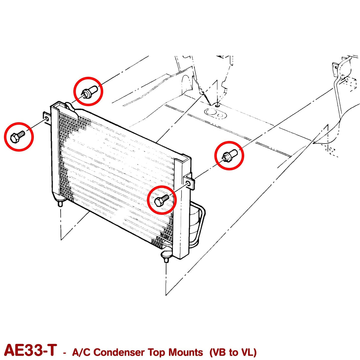 AIR CONDITIONER CONDENSER TOP MOUNTS for VN VP VQ VR VS - HOLDCOM AUTO PARTS