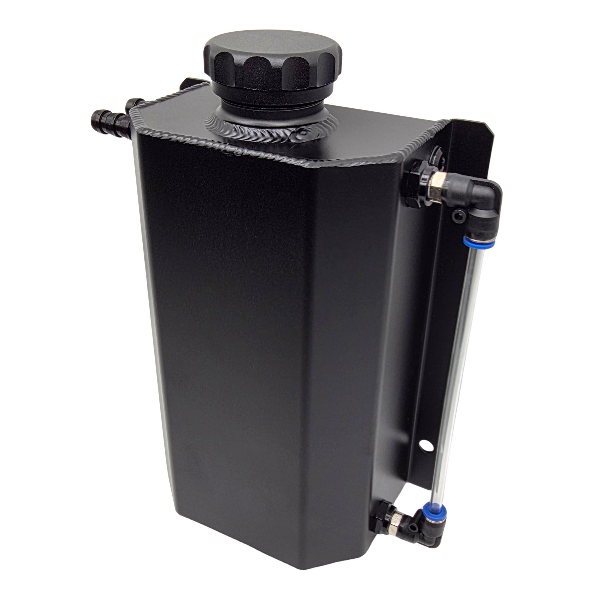 BLACK ALUMINIUM COOLANT RESERVOIR BOTTLE  (UNIVERSAL)