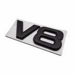 METAL V8 BADGE - MATTE BLACK  (UNIVERSAL)