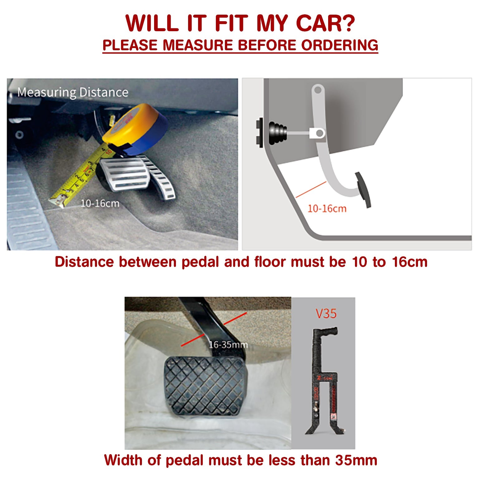 BRAKE PEDAL LOCK (UNIVERSAL) - HOLDCOM AUTO PARTS