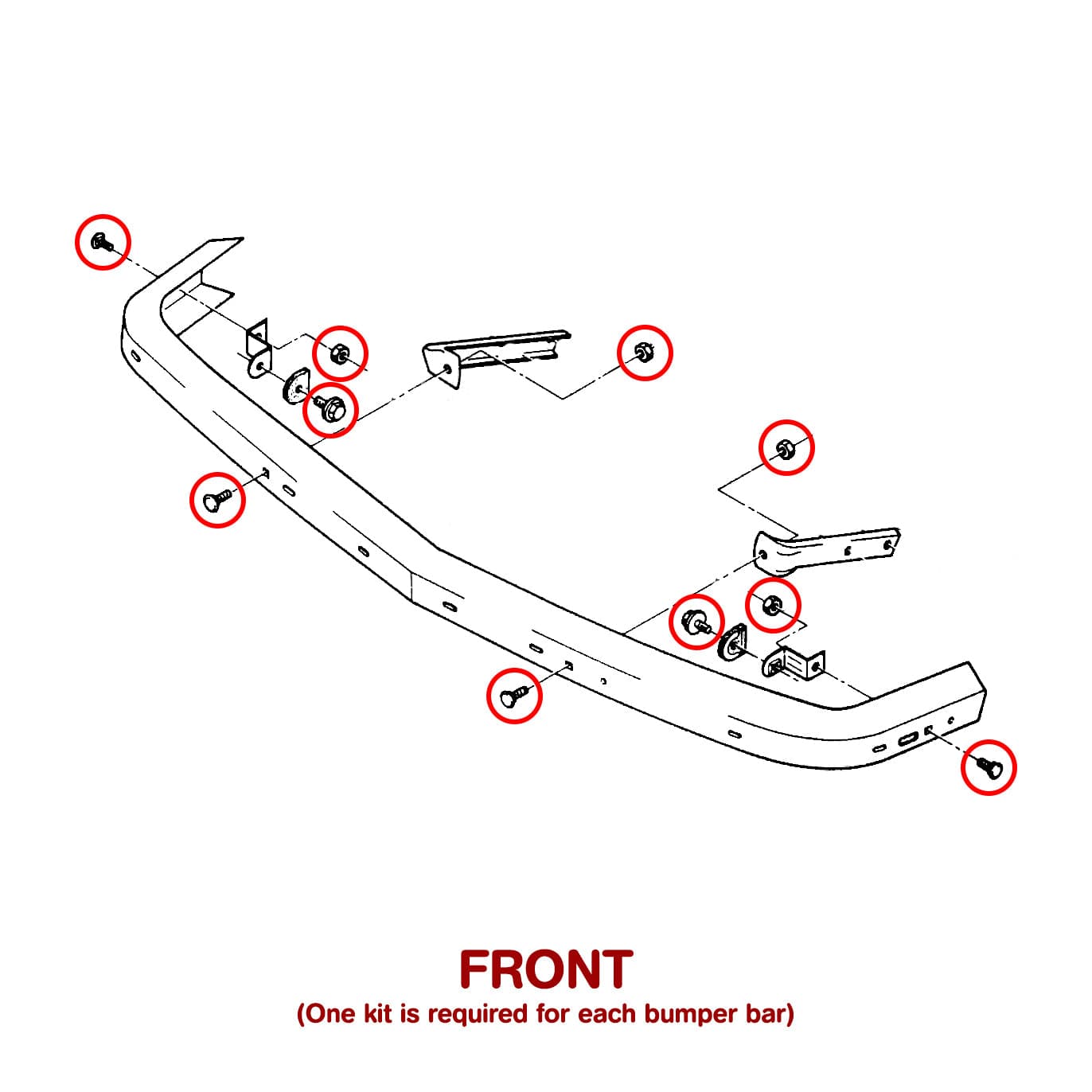 BUMPER BAR BRACKET FASTENERS for VB VC VH - HOLDCOM AUTO PARTS