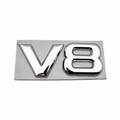 METAL V8 BADGE - CHROME  (UNIVERSAL)