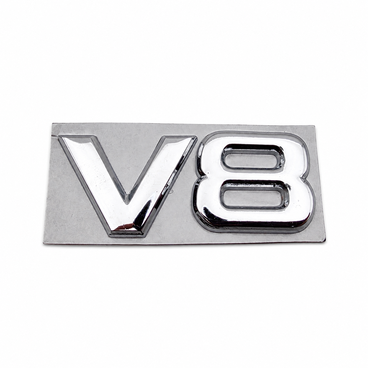 METAL V8 BADGE - CHROME  (UNIVERSAL)