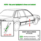 DOOR / GUARD MOULD CLIPS for VK CALAIS - HOLDCOM AUTO PARTS