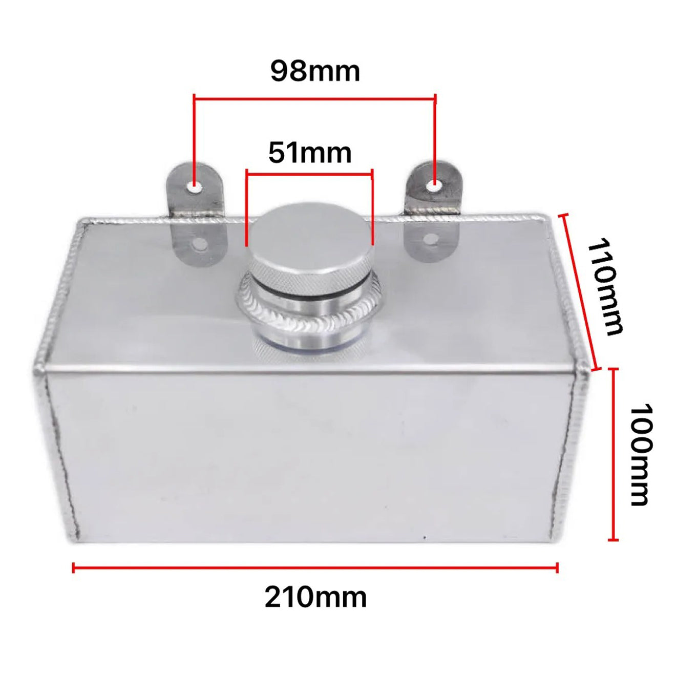 ALUMINIUM WINDSCREEN WASHER BOTTLE  (UNIVERSAL)