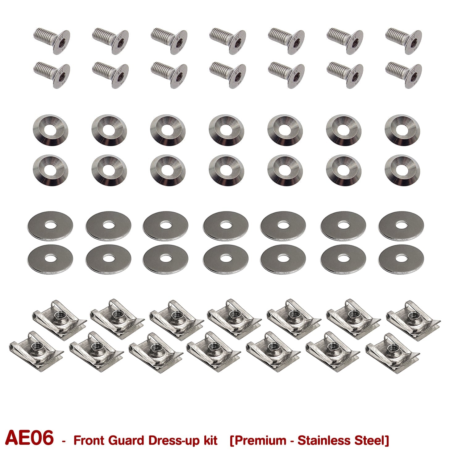 PREMIUM FRONT GUARD BOLT DRESS UP KIT for VB VC VH VK VL VN VP VR VS (STAINLESS STEEL) - HOLDCOM AUTO PARTS