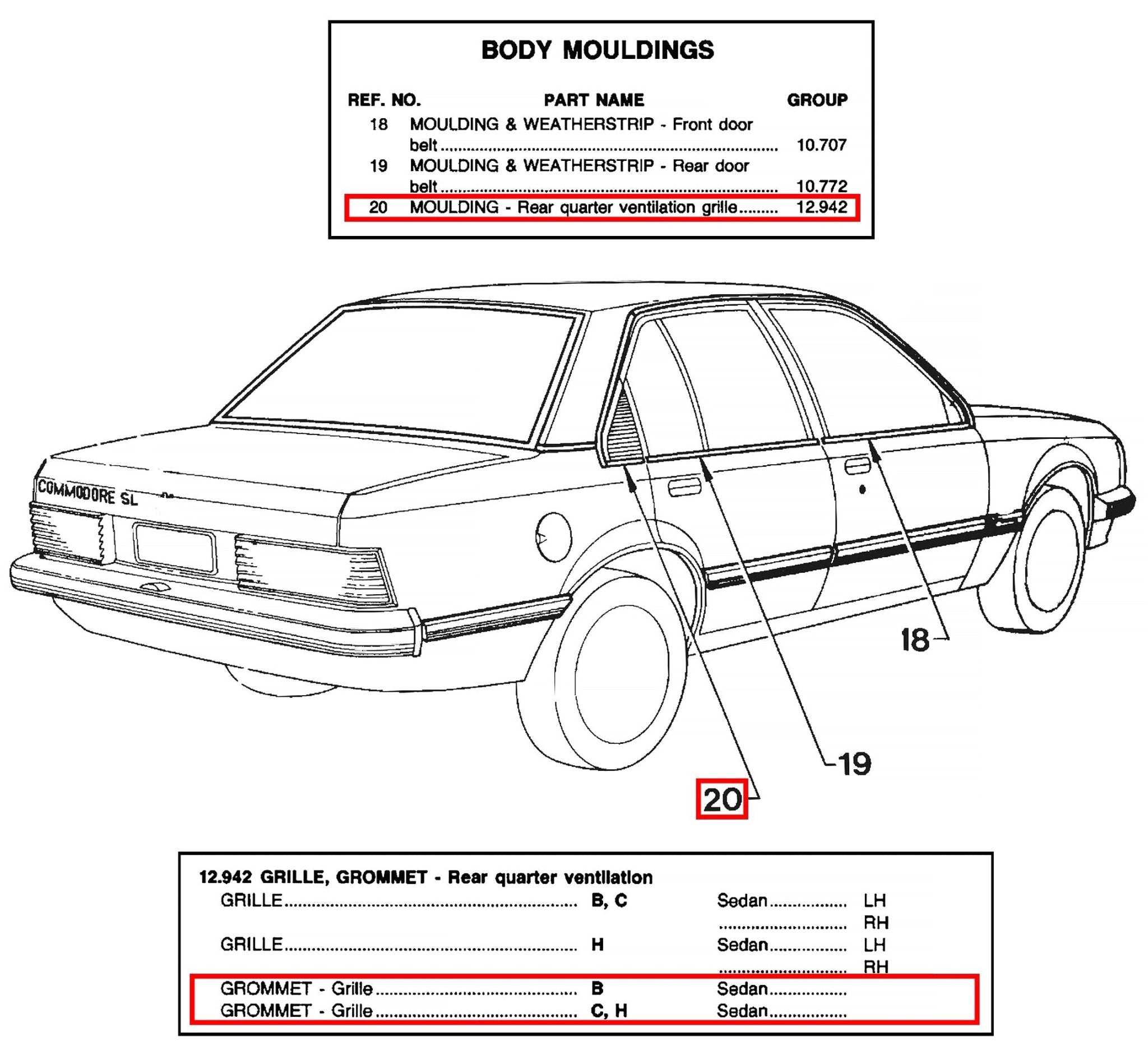 REAR QUARTER VENT PLUGS for VB VC VH - HOLDCOM AUTO PARTS