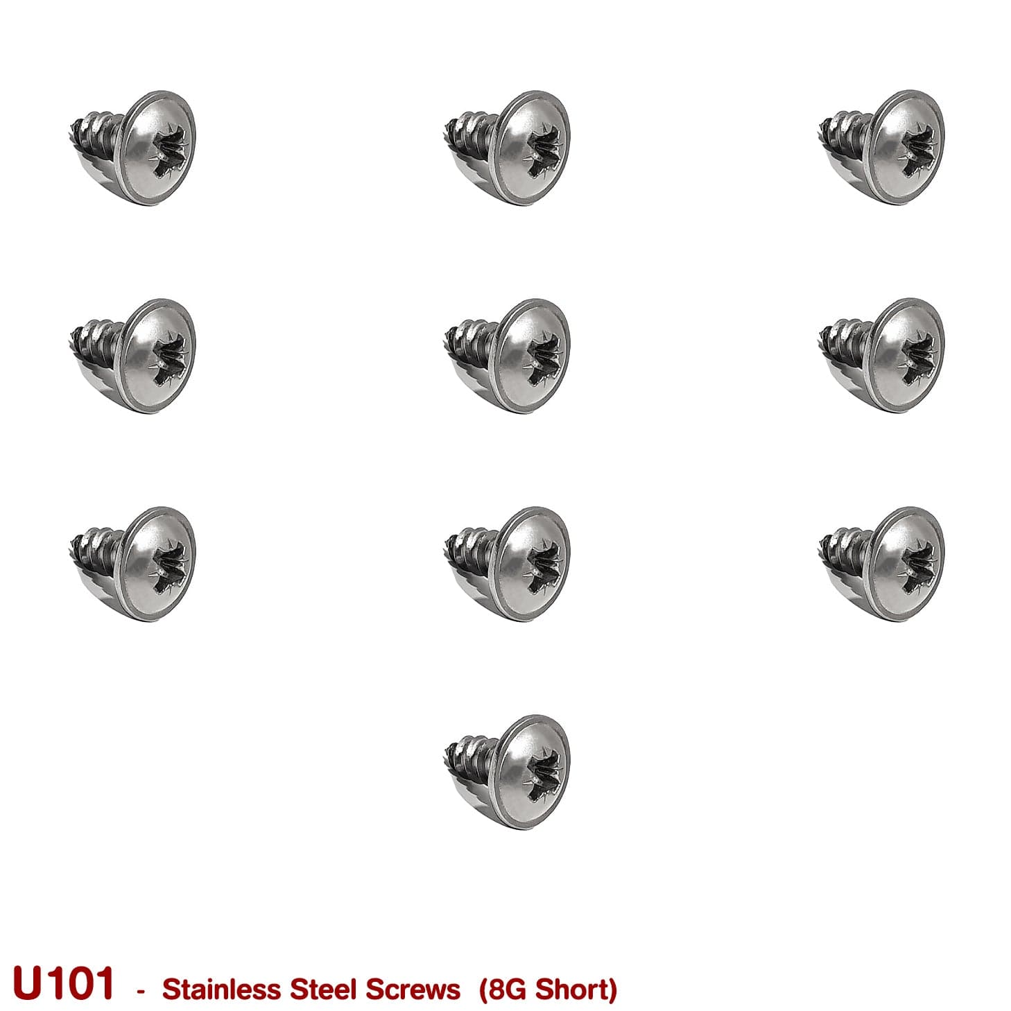 SCREWS 8G SHORT (STAINLESS STEEL) - HOLDCOM AUTO PARTS