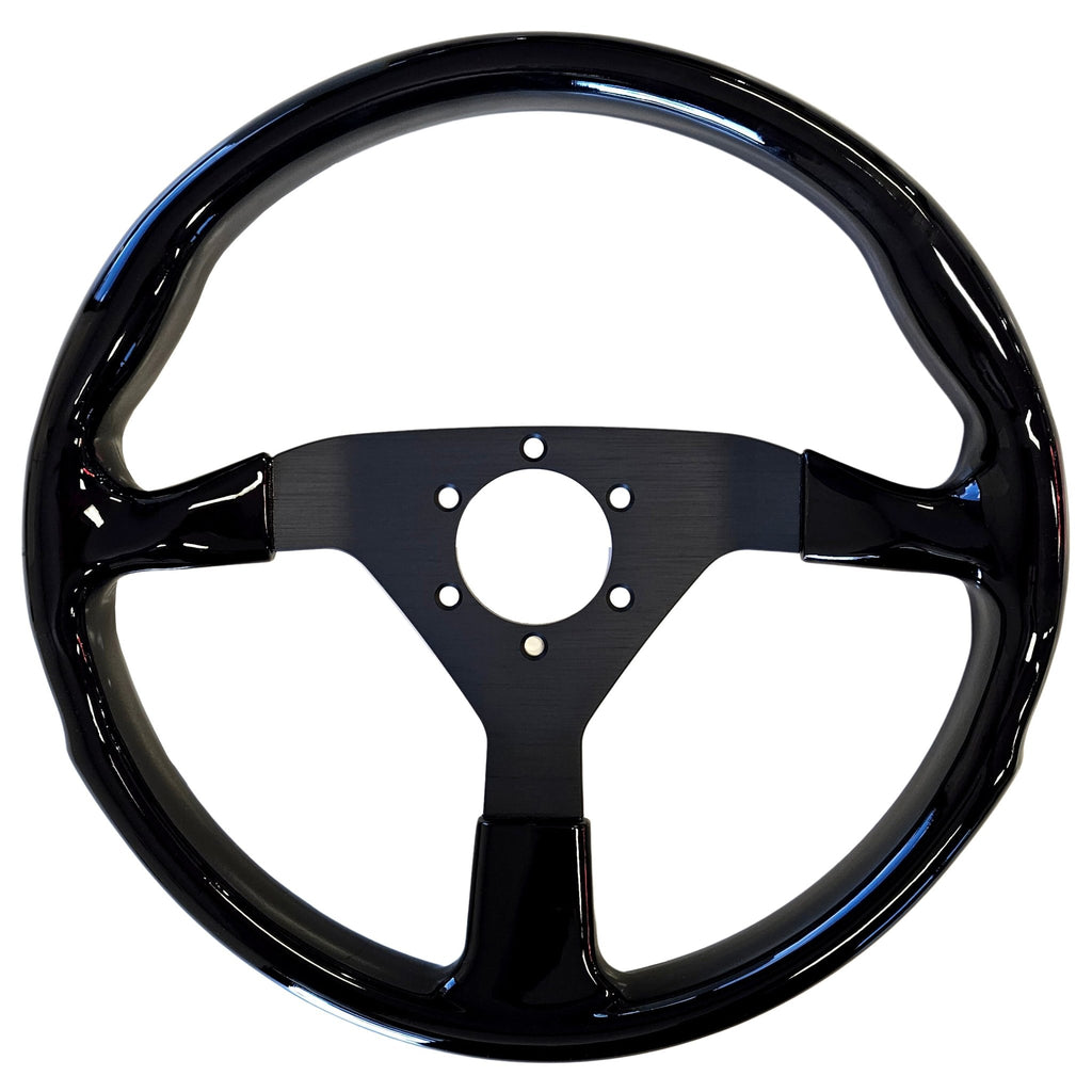 STEERING WHEEL (GLOSS BLACK) - HOLDCOM AUTO PARTS