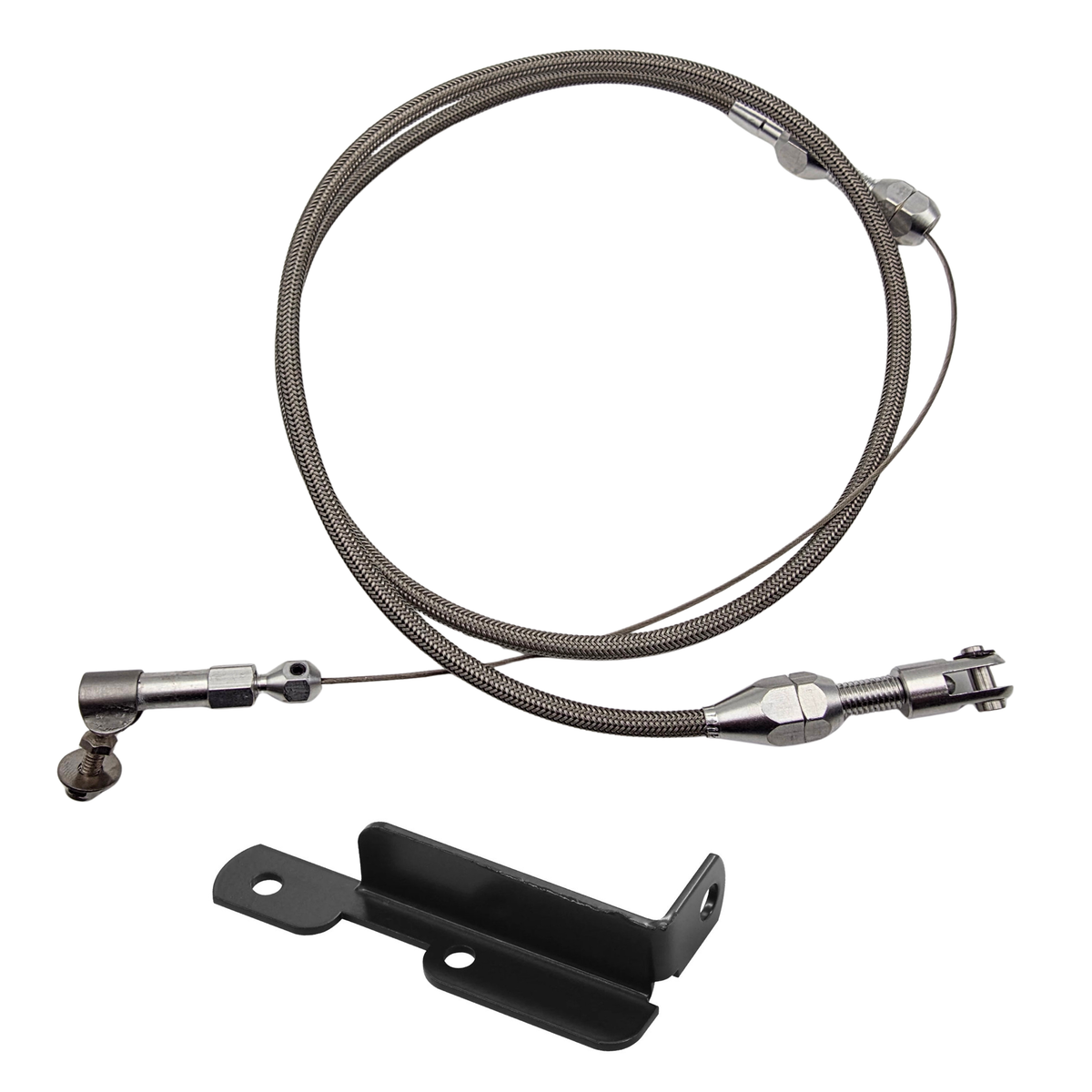 BRAIDED ACCELERATOR CABLE with BRACKET for LS1  (UNIVERSAL)