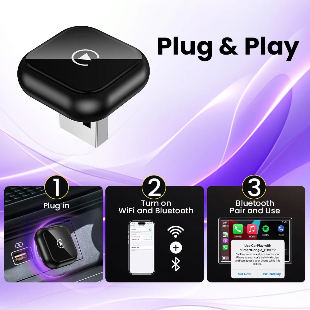 WIRELESS CARPLAY / ANDROID AUTO DONGLE (UNIVERSAL) - HOLDCOM AUTO PARTS